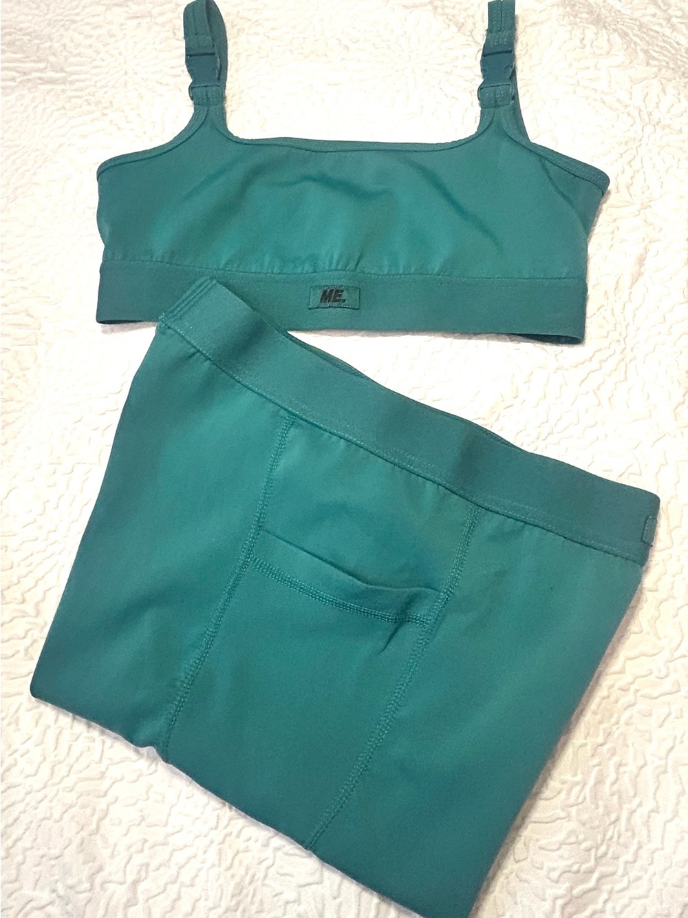 ME Makeover Essentials Teal Adjustable Sports Bralette with Shorts - Picture 4 of 5